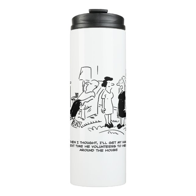 Long Hair Style Due to No Haircut or Hair Styling Thermal Tumbler (Front)