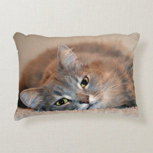 Long Haired Blue Russian Cat by Shirley Taylor Decorative Cushion