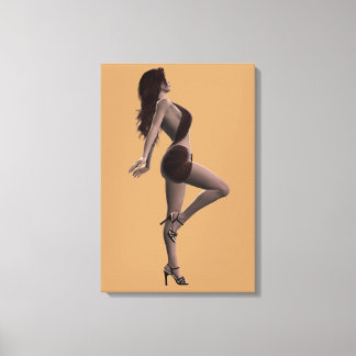 Long Haired Brunette Pin Up Fantasy Female Canvas Print