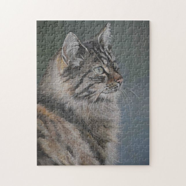 Long Haired Cat Art Reproduction Puzzle (Vertical)