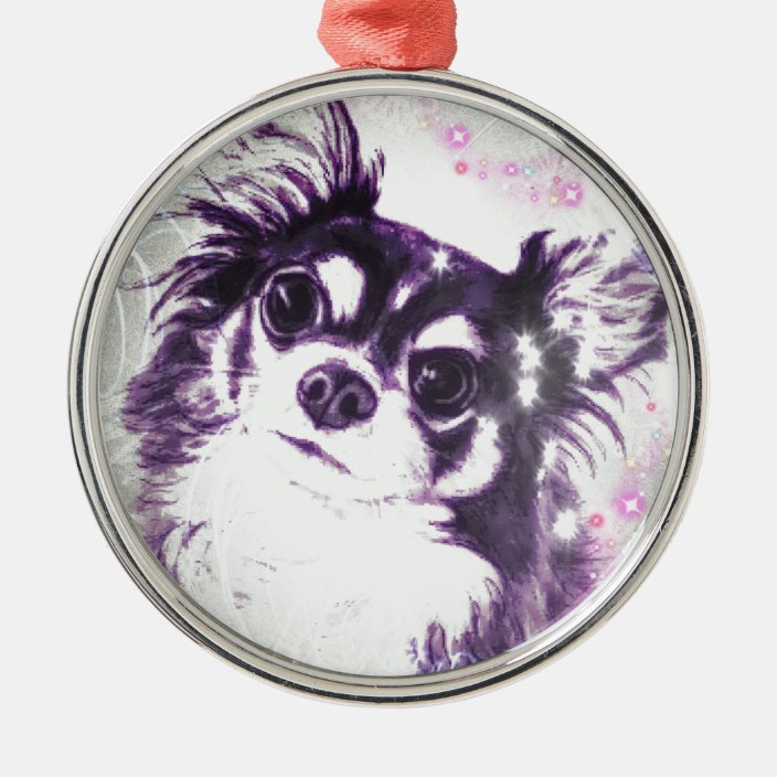 Long Haired Chihuahua Christmas Ornament Zazzle.co.uk
