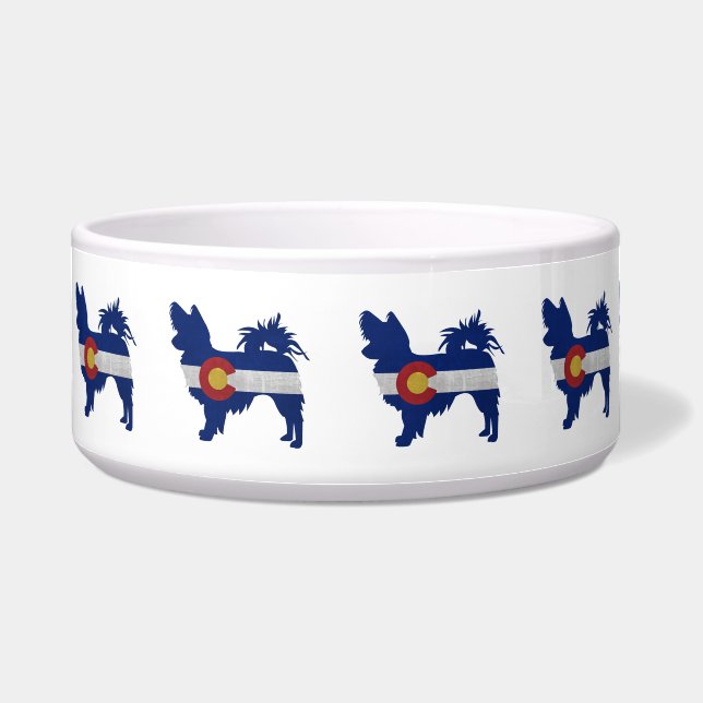 Long Haired Chihuahua Colorado Flag Silhouette (Front)