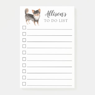 Long Haired Chihuahua Dog Personalised To Do List Post-it Notes