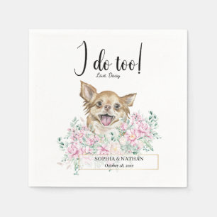 Long Haired Chihuahua Dog Wedding Cocktail Napkins