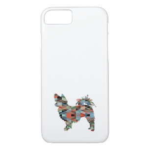 Long Haired Chihuahua Geo Silhouette Plaid Case-Ma iPhone 8/7 Case