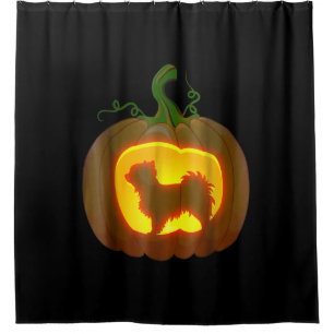 Long Haired Chihuahua Halloween Shower Curtain