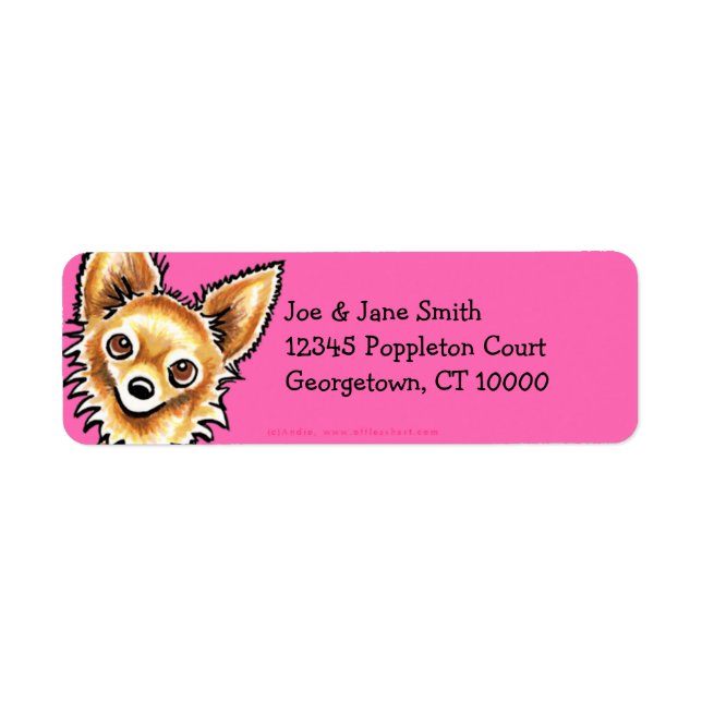 Long Haired Chihuahua Hot Pink (Front)