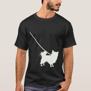 Long Haired Chihuahua On A Leash Cute Dog Pet T-Shirt
