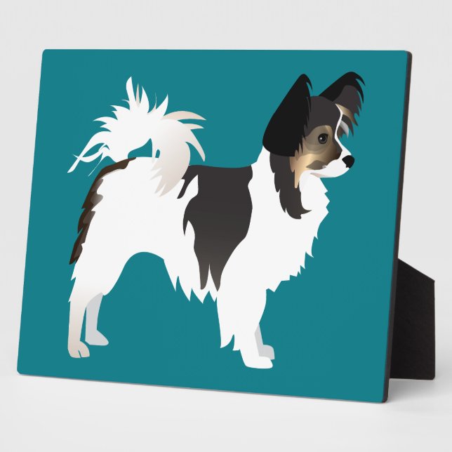 Long-haired Chihuahua or Papillon Basic Design Plaque (Side)