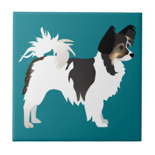 Long-haired Chihuahua or Papillon Basic Design Tile