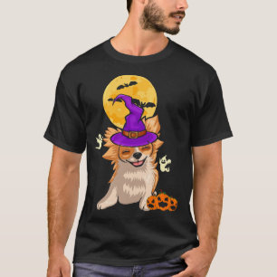 Long-Haired Chihuahua Witch Halloween Costume Dog T-Shirt