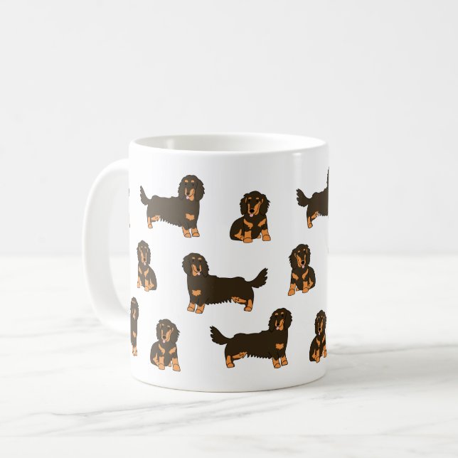 Long-haired Dachshund  Coffee Mug (Front Left)