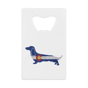 Long Haired Dachshund Colorado Flag Silhouette