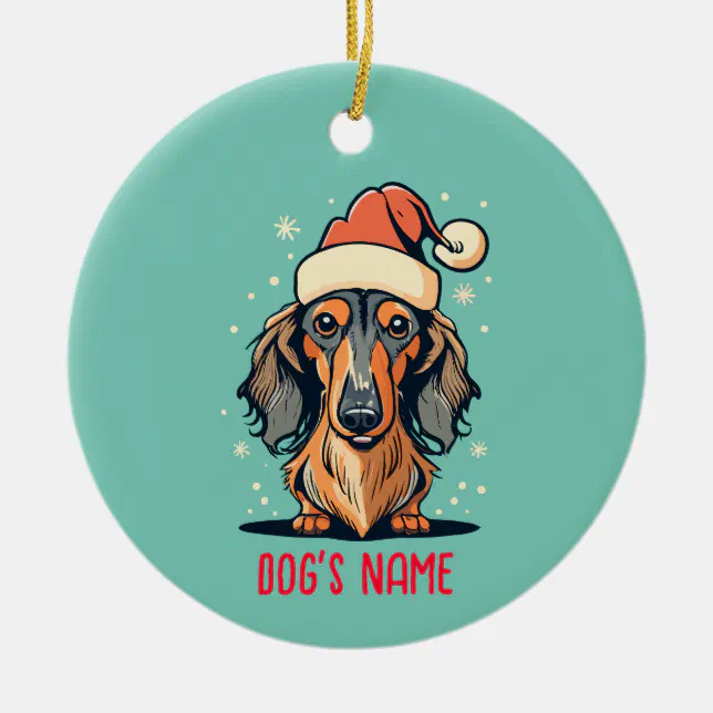 Long Haired Dachshund Dog Personalised Ornament Zazzle