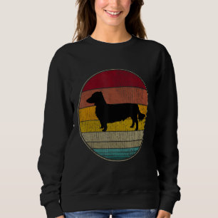 Long Haired Dachshund Dog Silhouette Pet Lover Vin Sweatshirt