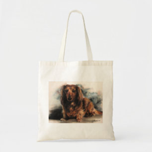 Long Haired Dachshund dog Tote Bag