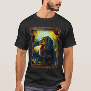 Long Haired Dachshund Doxie Painting Sunflower Flo T-Shirt