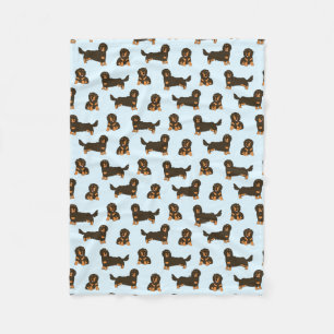 Long-haired Dachshund Fleece Blanket