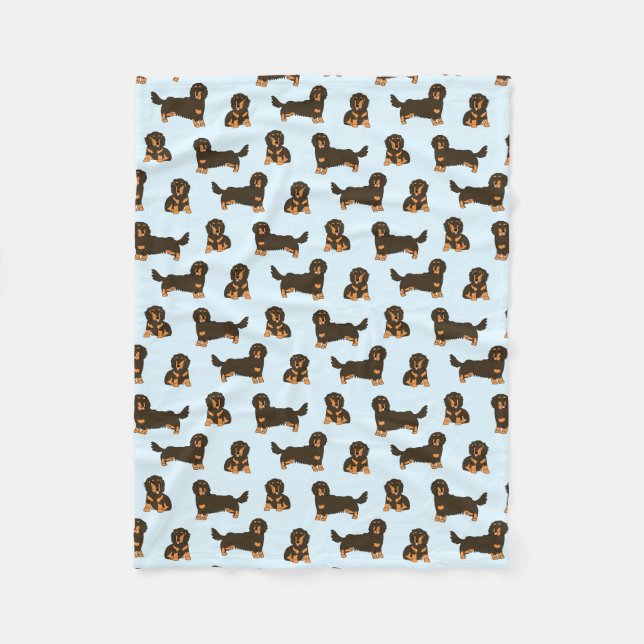 Long-haired Dachshund Fleece Blanket (Front)