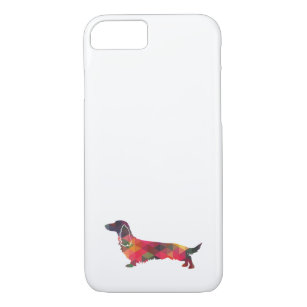 Long Haired Dachshund Geo Silhouette Multi Case-Mate iPhone Case
