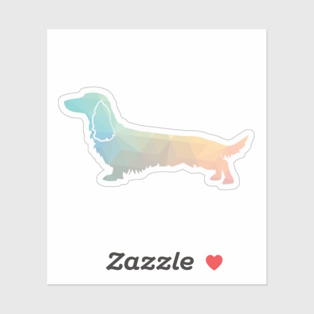 Long Haired Dachshund Geo Silhouette Pastel (Sheet)
