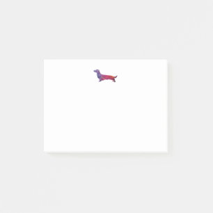 Long Haired Dachshund Geo Silhouette Purple Post-it Notes