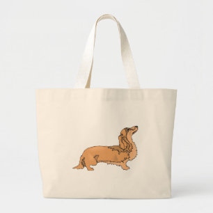 Long Haired Dachshund Large Tote Bag