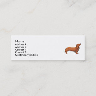 Long Haired Dachshund Mini Business Card