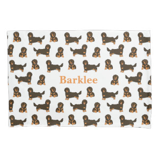 Long-haired Dachshund Personalised Pillowcase