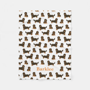 Long-haired Dachshund Personalized Blanket - Dog
