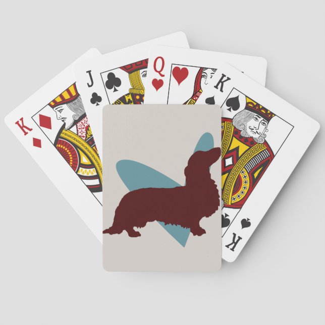 Long-haired Dachshund Playing Cards (Back)