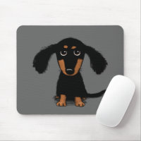 Long Haired Dachshund Puppy Cute Dog Cartoon