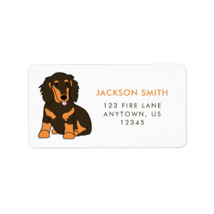 Long-haired Dachshund Return Address Label