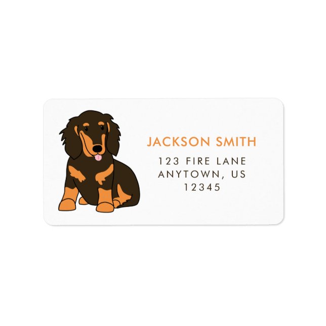 Long-haired Dachshund Return Address Label (Front)