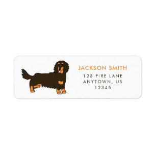 Long-haired Dachshund Return Address Label