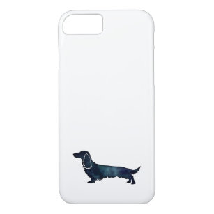 Long Haired Dachshund Silhouette Black Watercolor Case-Mate iPhone Case