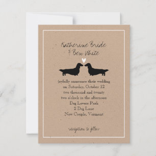 Long Haired Dachshunds Wedding Invitation