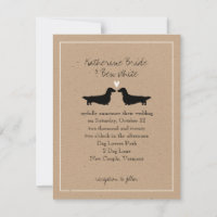 Long Haired Dachshunds Wedding Invitation