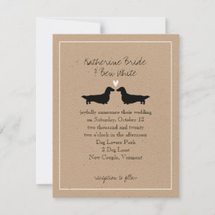 Long Haired Dachshunds Wedding Invitation