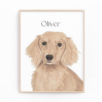 Long Haired English Red Dachshund Art