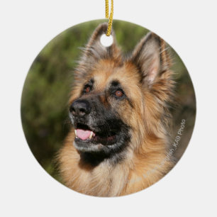 Long Haired German Shepherd 1 Ceramic Tree Decoration