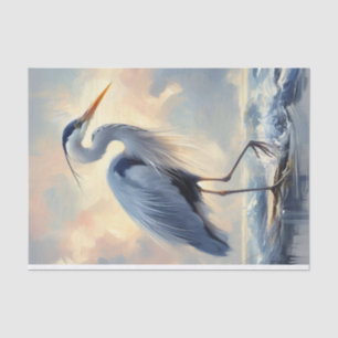 Long Haired Heron Decoupage  Tissue Paper