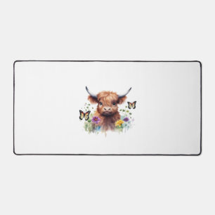 Long Haired Highland Baby Cow Classic T-Shirt Desk Mat