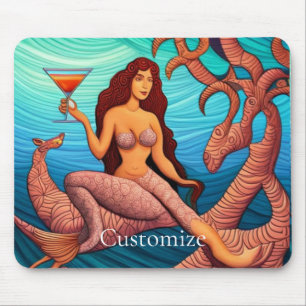 Long-haired Martini Mermaid Thunder_Cove Mouse Mat