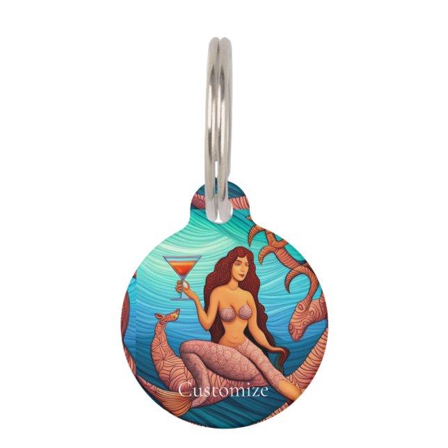 Long-haired Martini Mermaid Thunder_Cove  Pet Tag (Front)