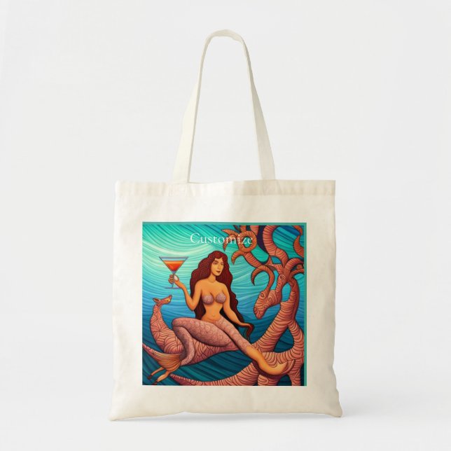Long-haired Martini Mermaid Thunder_Cove  Tote Bag (Front)