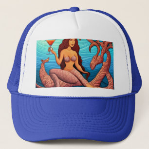 Long-haired Martini Mermaid Thunder_Cove Trucker Hat