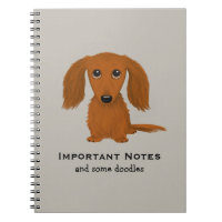 Long Haired Red Dachshund | Cute Doxie Cartoon Dog