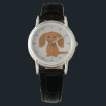 Long Haired Red Dachshund | Cute Doxie Cartoon Dog Watch<br><div class="desc">This original wiener dog wrist watch is available in assorted styles for men,  women and kids. A cool fashion accessory that makes a great gift for longhaired red Dachshund lovers. Visit Jenn’s Doodle World for many more stylish dog breed watches.</div>