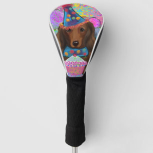 LONG HAIRED RED DACHSHUND  GOLF HEAD COVER